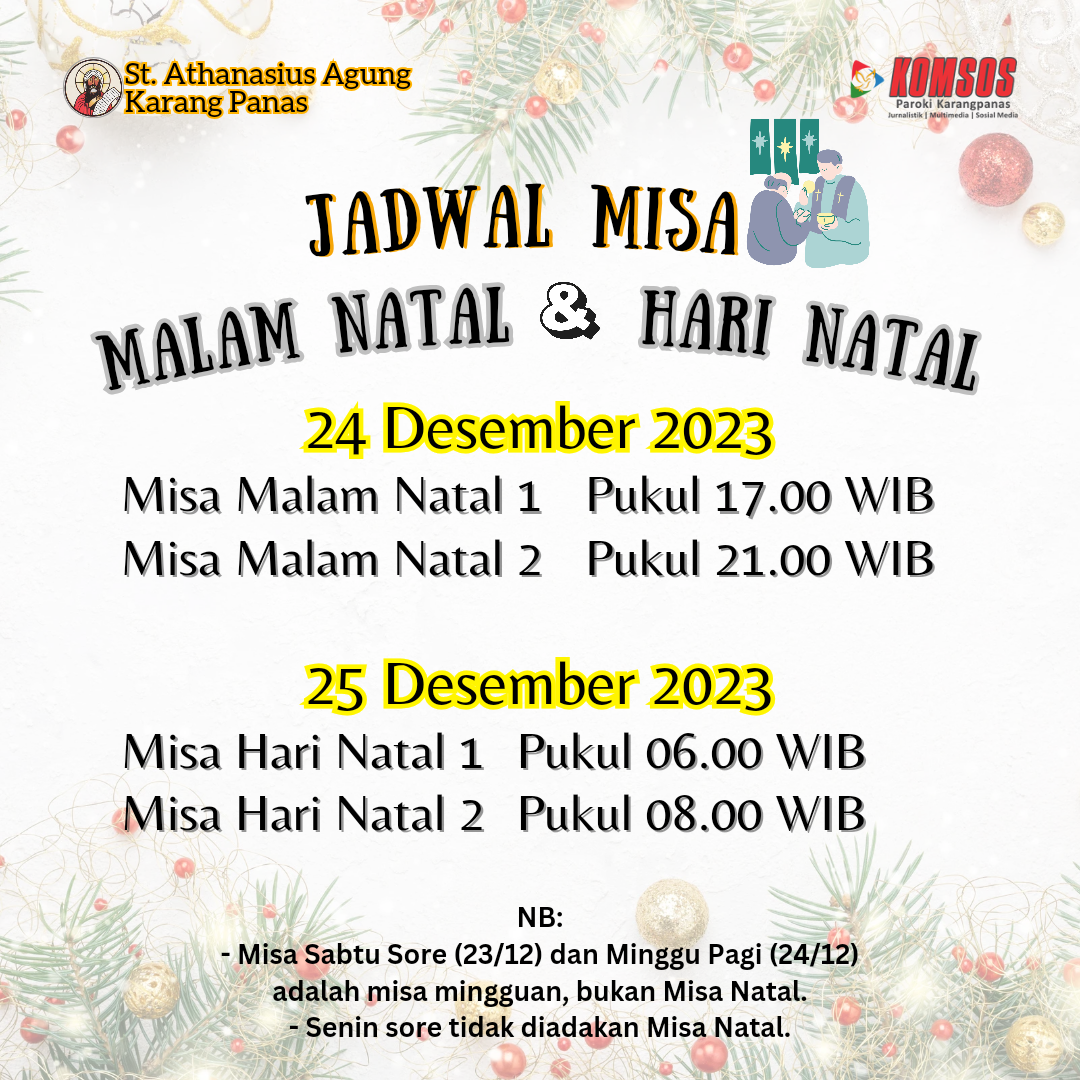 Jadwal Misa Natal Gereja Katolik Di Kevikepan Semarang Keuskupan