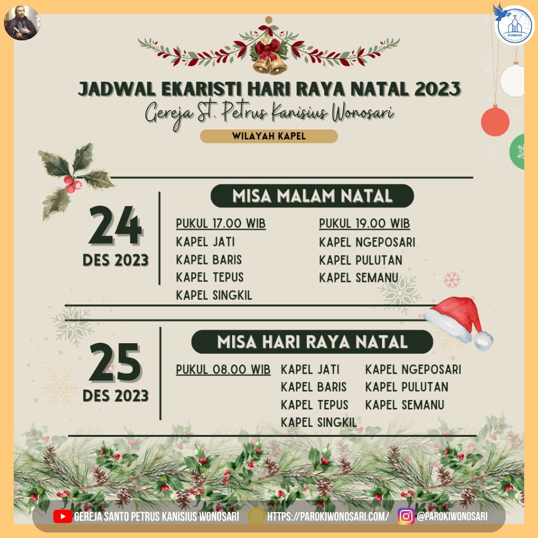 Jadwal Misa Natal Gereja Katolik Di Kevikepan Jogja Timur