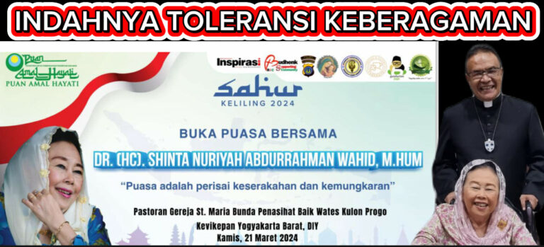 Buka Bersama Nyai Hj Shinta Nuriyah Abdurrahman Wahid Lantunan Ayat Suci Alquran dan Kumandang Adzan Magrib di Kompleks Pastoran dan Gereja Katolik Wates