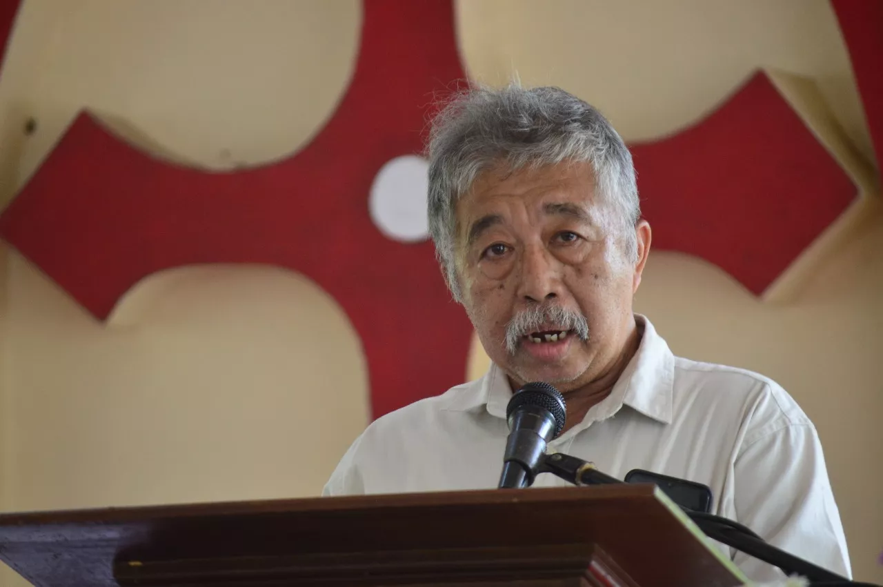 Ketua Panitia Paulus Utuh Irwandono dalam Momen Misa arwah untuk semua orang beriman, Minggu 2 November 2025 pagi di kompleks makam kerkof Mendut/Harry Nug/Komsos Kedu.