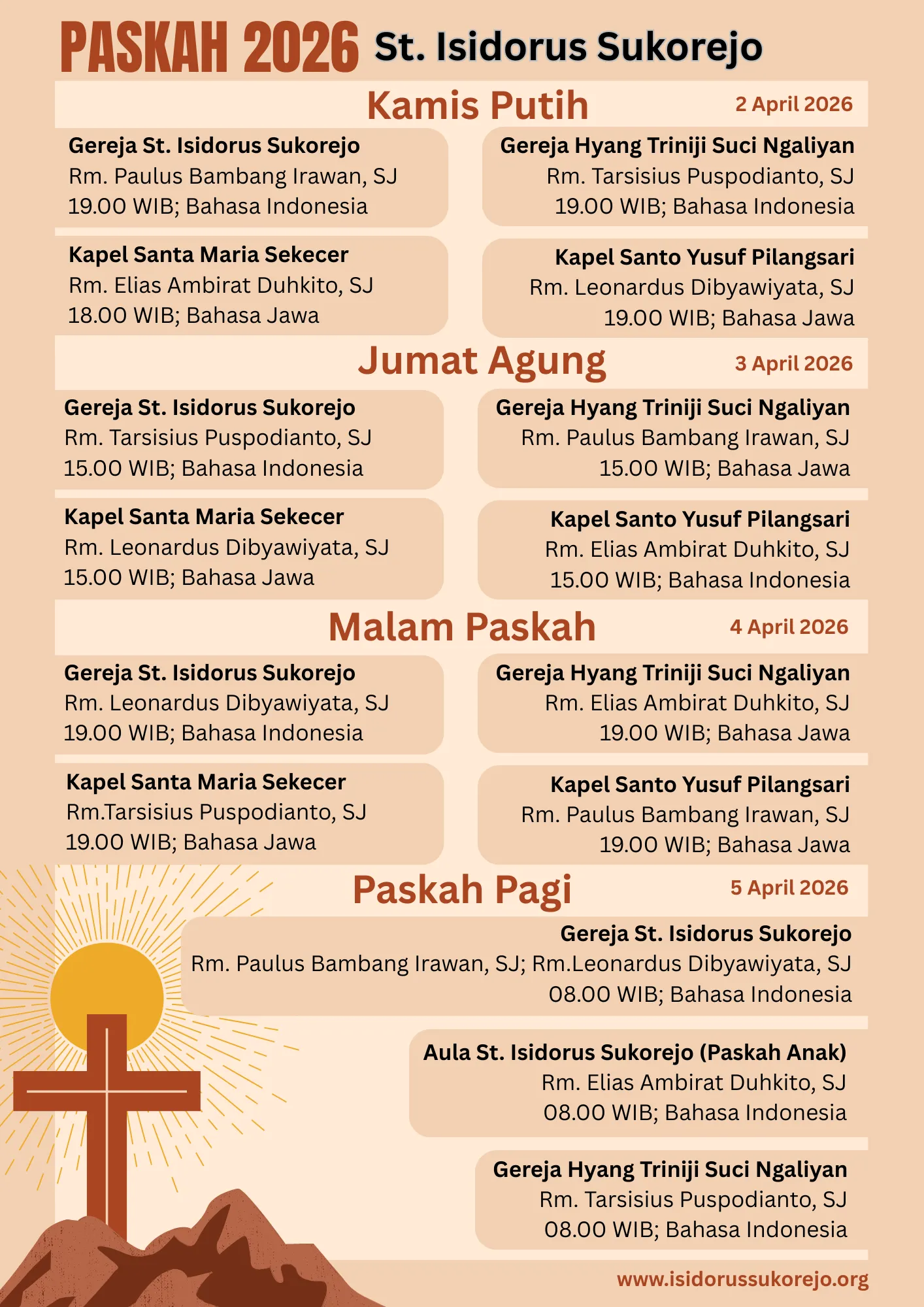 Isidorus-Sukorejo-Paskah-2026