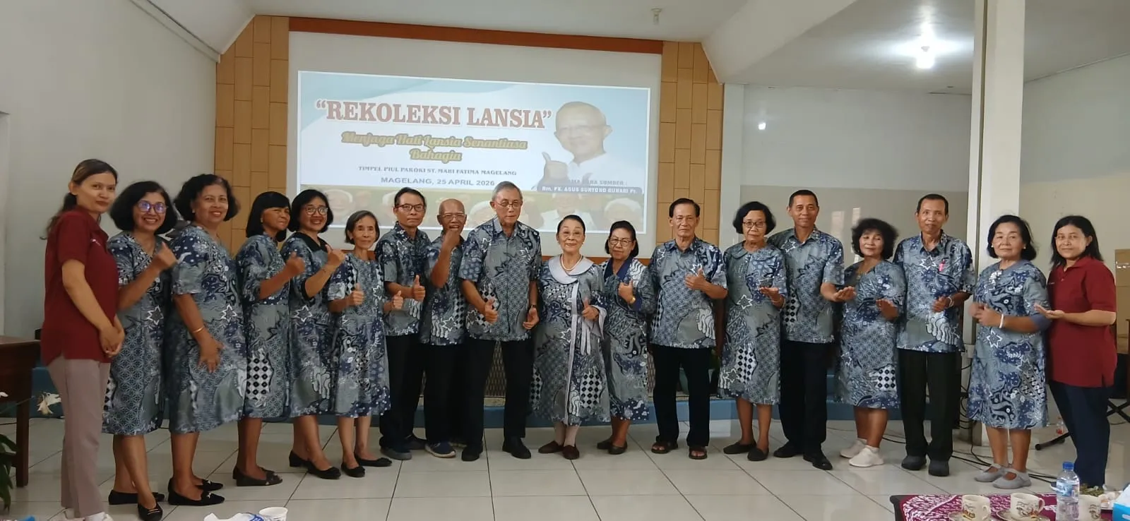 Momen Rekoleksi Pendampingan Iman Usia Lanjut (PIUL) yang diselenggarakan oleh Paroki Santa Maria Fatima Magelang pada Sabtu, 25 April 2026. Foto: Istimewa