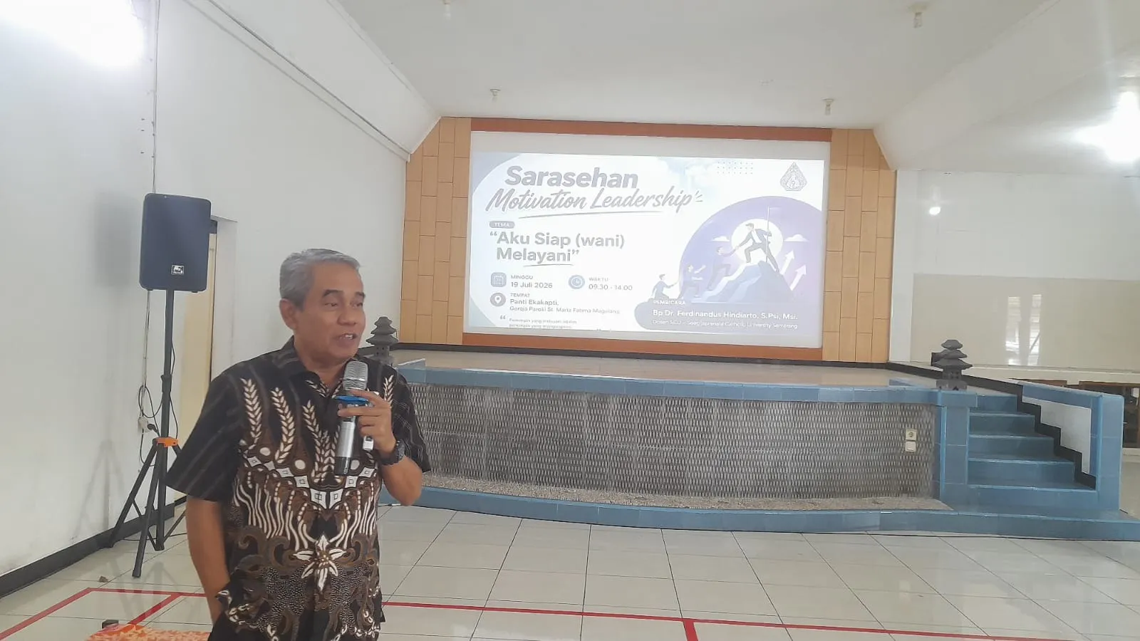Dr. Ferdinand Hindiarto, S.Psi., M.Si., Dosen Fakultas Psikologi sekaligus Rektor Soegijapranata Catholic University periode 2021-2025, sebagai pembicara utama. Foto: Istimewa.
