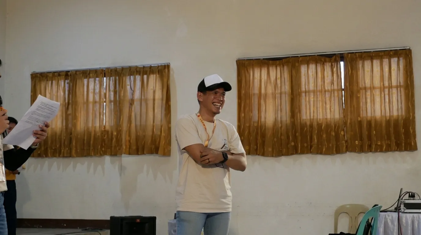 Ketua Panitia HUT ke-70 Paroki Santo Yusup Mertoyudan J.R Filian Perdana dalam momen acara  Merto Got Talent Minggu (30/8/2026), di Griya Witaka Paroki Santo Yusup Mertoyudan, Kabupaten Magelang, Jawa Tengah. Foto: Sunbio Pratama.