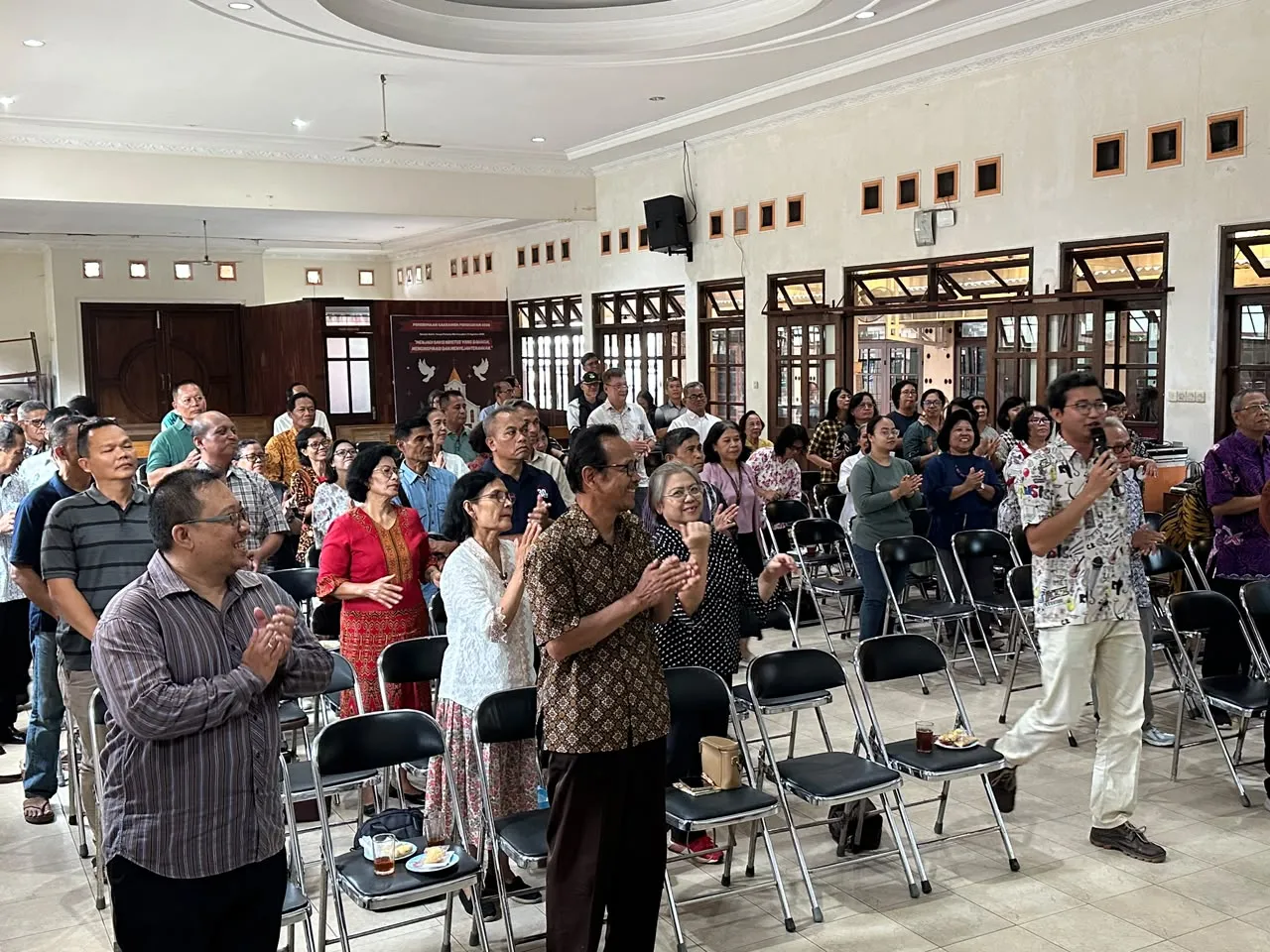 Momen acara Sarasehan Awam-Katekis dalam rangkaian acara HUT ke-70 Paroki St. Yusup Pekerja Mertoyudan Di Gedung Griya Witaka Paroki St. Yusup Pekerja Mertoyudan Magelang, Minggu, 27 September 2026. Foto: Istimewa.